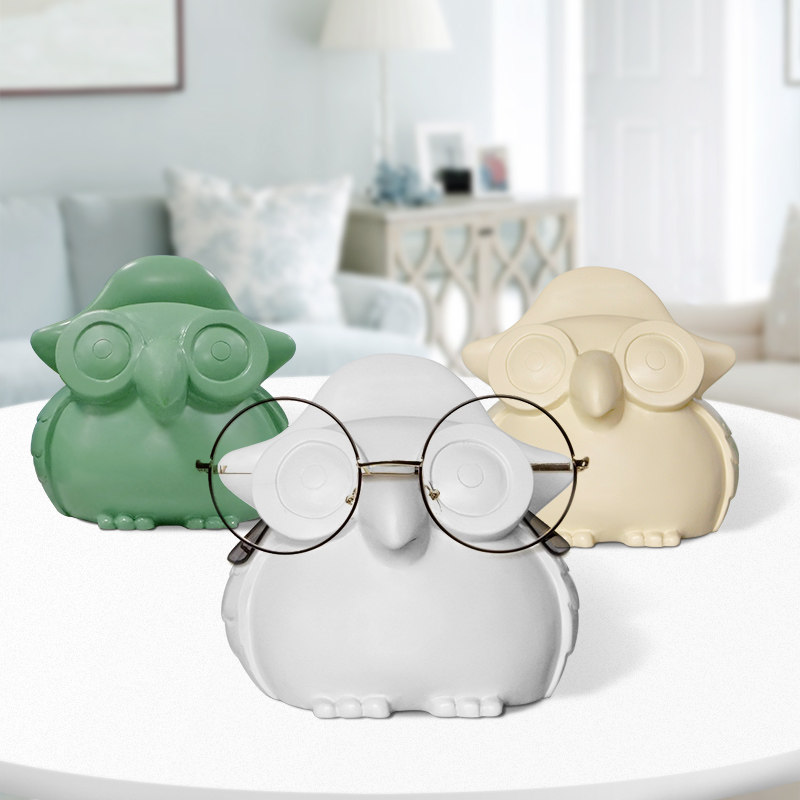 Office Desktop Cat Owl Spectacle Frame Creativity Small Swing Piece Adornment Living-room Bedroom Glasses Containing shelf Lovely