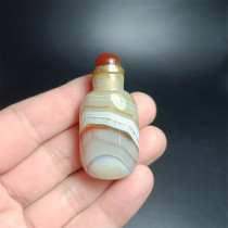 H12 agate snuff bottle natural handmade