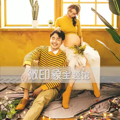 1922 New Big Belly mommy photo beautiful hipster couple couple fashion knitted photo studio sample clothing