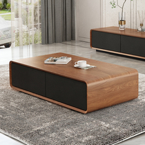 Modern minimalist tea table Nordic rectangular large small family living room Creative storage Advanced black grey tea table