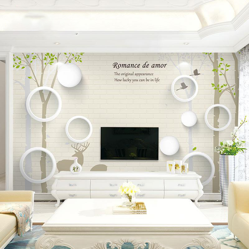 Customized TV Background Wall geometry and simple 5D stereo wallpaper environmental protection 8D convex decorative wall stick