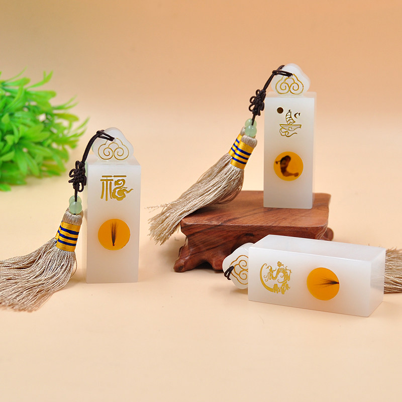 Fetal hair stamp souvenir homemade diy baby gift custom baby fetal hair preservation boy white jade umbilical cord stamp