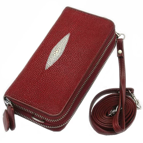 Подлинные новые дамы в стиле жемчужной рыбы с двойной молнией и пакетами, чистые сумочки могут наклонно пересечь заводскую цену