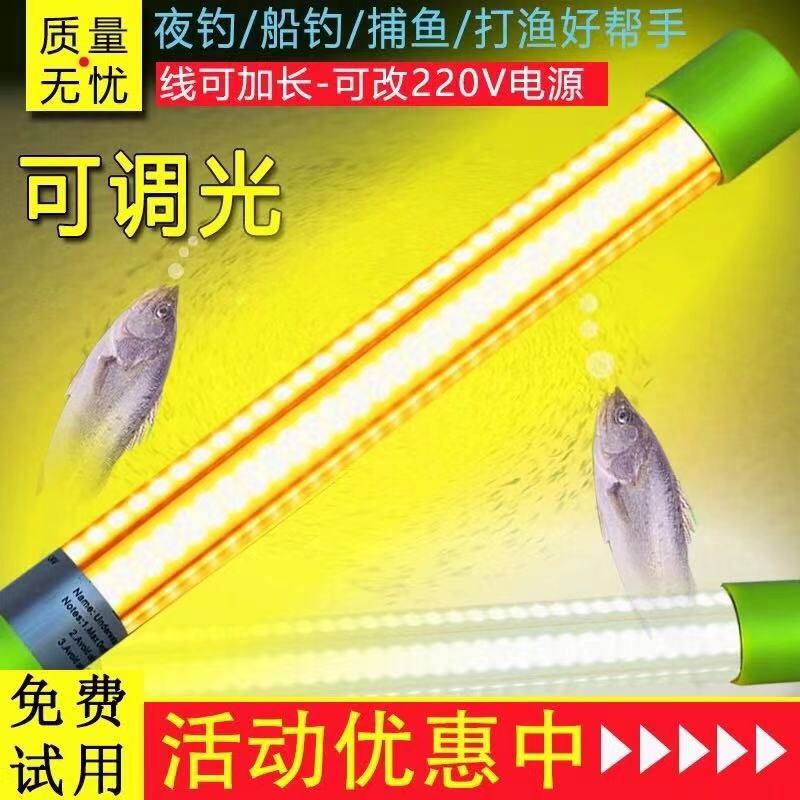 Squid fishing with fishing lamp warp underwater fishing lamp white light 12V ultra - bright waterproof fishing collection fishing lamp