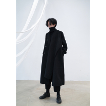 Sunyvonne homemade Yoji Yamamoto dark double-sided woolen coat Autumn and winter multi-wear scarf woolen coat