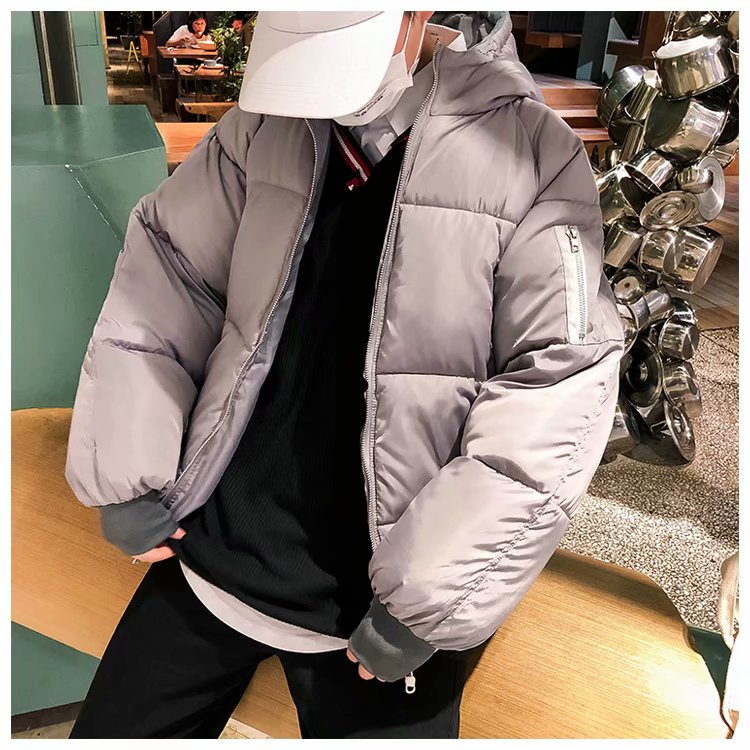 Áo khoác nam mùa đông ấm áp áo khoác cotton cotton áo khoác bánh mì quần áo sinh viên đôi nam nữ ngắn phong cách Harajuku áo da lộn