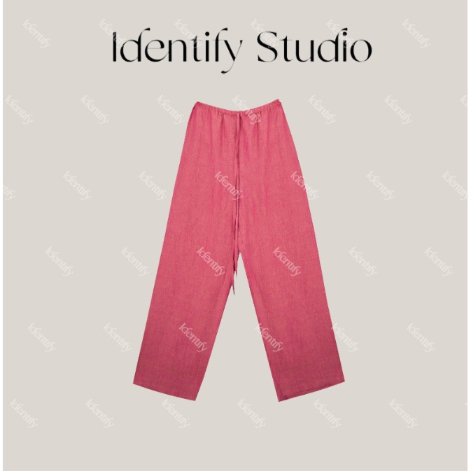Identify New Summer Style Elastic Waist Dragon Fruit Color Woven Linen Pants 26Ssss0714020 Identify New Summer Style Elastic Waist Dragon Fruit Color Woven Linen Pants 26Ssss0714020
