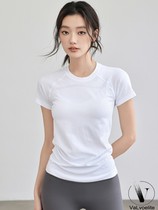 VALVOELITE new sports short-sleeved womens quick-drying yoga clothes running training fitness clothes tight slimming T-shirt