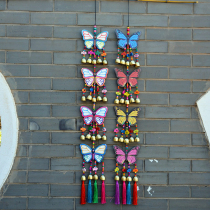 Wind chime hanging decoration door decoration butterfly four series tassel metal bell pendant girls gift home store decoration