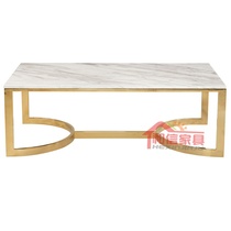 Square gold stainless steel living room coffee table Modern simple small apartment Marble creative personality designer furniture