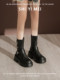 Dickbesohlte hochhackige Stiefel für Damen 2025 Herbst und Winter neue Modestiefel echtes Leder hochhackige Nischenkurzstiefel Mode-Einzelstiefel-Trend
