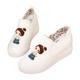 2024 Spring New Style Lazy Slip-On Canvas Shoes Women's Inner Height ເພີ່ມຄວາມສູງຂອງນັກຮຽນ ' Versatile White Shoes Graffiti Korean Cloth Shoes