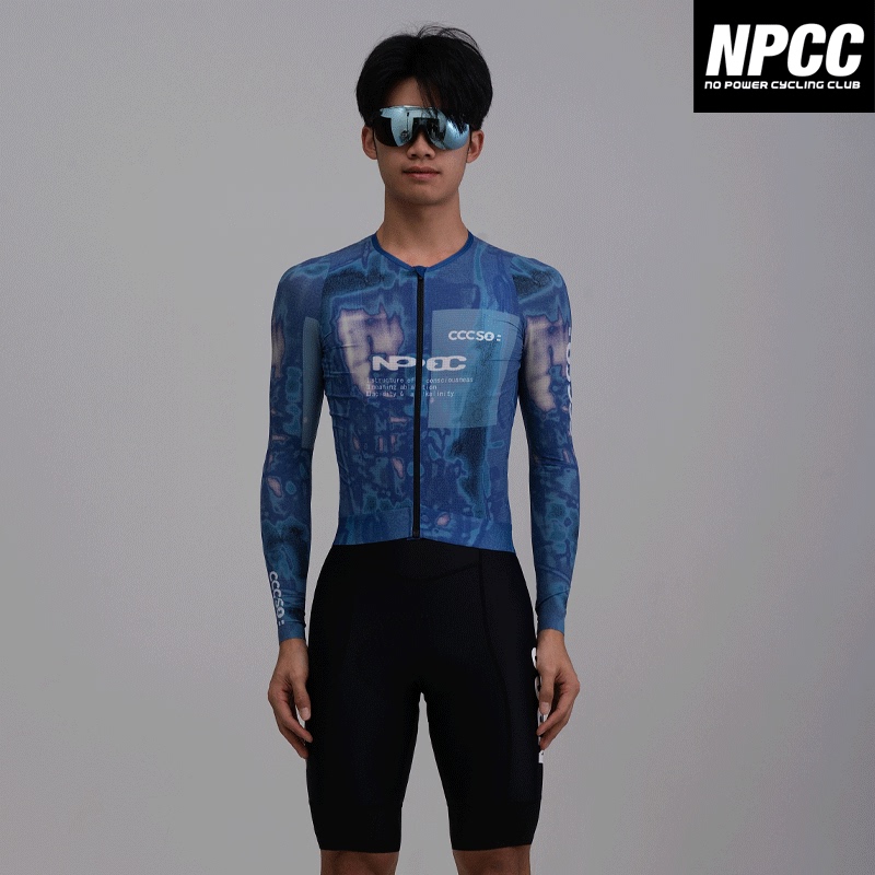 Npcc X Cccso Co-Branded Short-Sleeved Cycling Jersey for Men and Women, Woven Road Bike Aerodynamic One-Piece