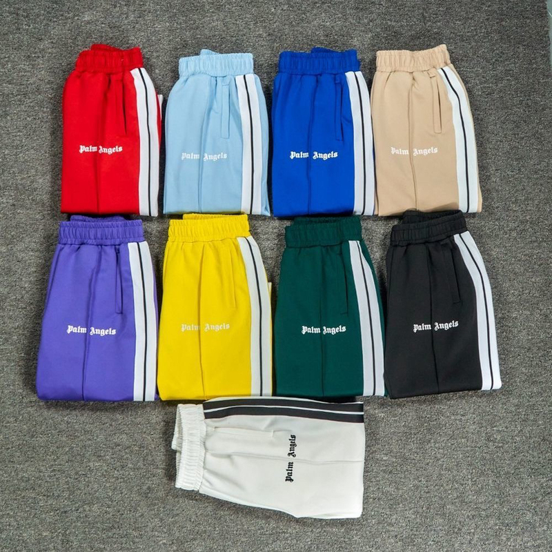 Correct Version Pa Pink Pants Palm Angels Pink Side Stripe Unisex Sports Casual Straight-Leg Pants