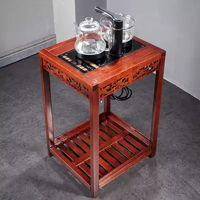 Tea table-style tea table Tea cabinet Rosewood mahogany flower rack Flower few living room kettle one-piece automatic tea making stove