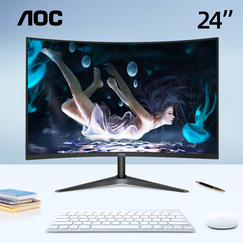 aoc display surface 24 inch C24B1H curved screen VA screen desktop game LCD display