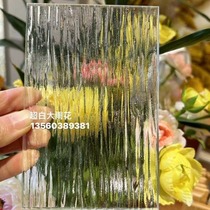 Ultra white large rain flower bark pattern diamond water ripple stone pattern embossed tempered screen entrance partition door glass