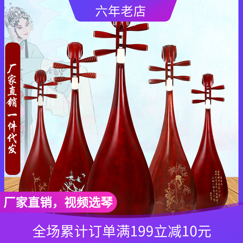 Pipa Musical Instrument Beginner Adult Children Small Pipa Qin Redwood Flower Pear Chicken Wing Wood Teaching Self-study