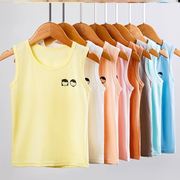 Bé quần short mùa hè thiết lập bé không tay nhỏ vest cotton mỏng bụng bảo vệ cô gái cậu bé sling mùa hè.