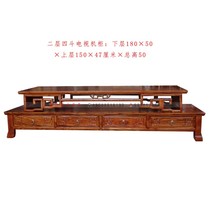 Chinese solid wood TV cabinet Antique carved living room bedroom retro TV cabinet Floor-to-ceiling storage counter