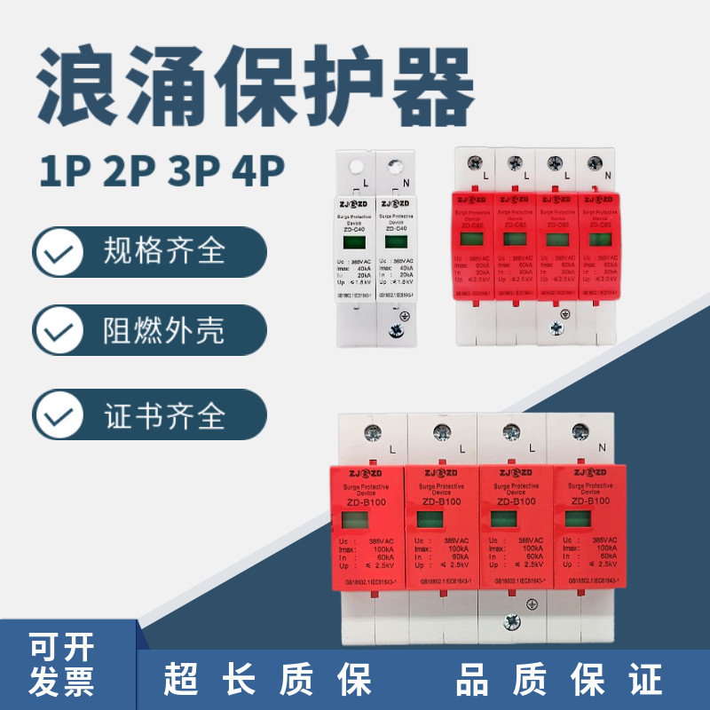 Surge Protector 1P2P3P4P60KA40KA80KA100KA Arrester Arrester Surge protector