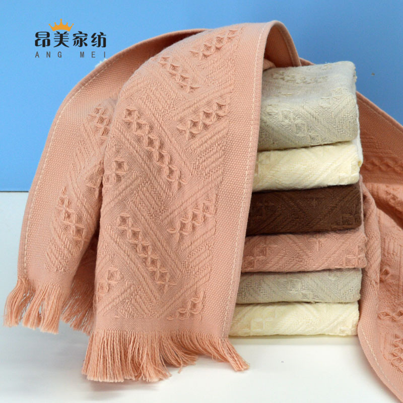 Pure Cotton Gauze Jacquard Tassel Towel for Face Washing, Household Soft and Absorbent, Suitable for Adults, Men and Women, Couples, Simple Face Towel