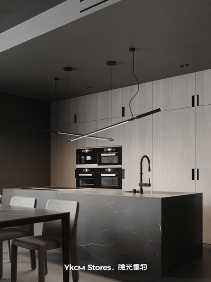Italian Minimalist Long Strip Dining Room Chandelier, Modern Minimalist Bar Counter Model Room, Nordic Designer Straight Line Light