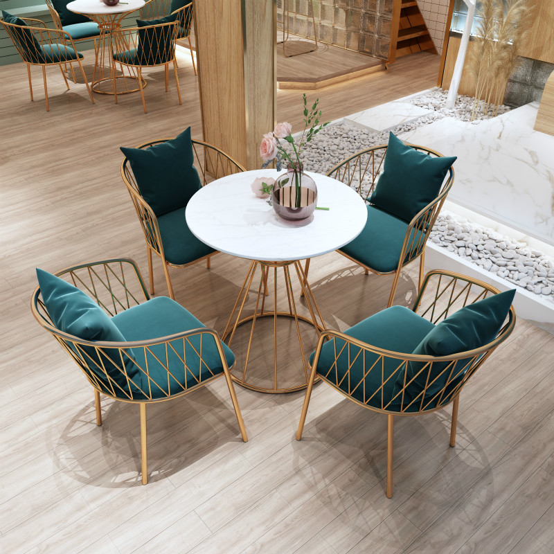 Nordic Light Lavish Sweets Milk Tea Shop Talks Table And Chairs Combined Café Café Leisure Beauty Salon Reception Clothing Shop Chairs