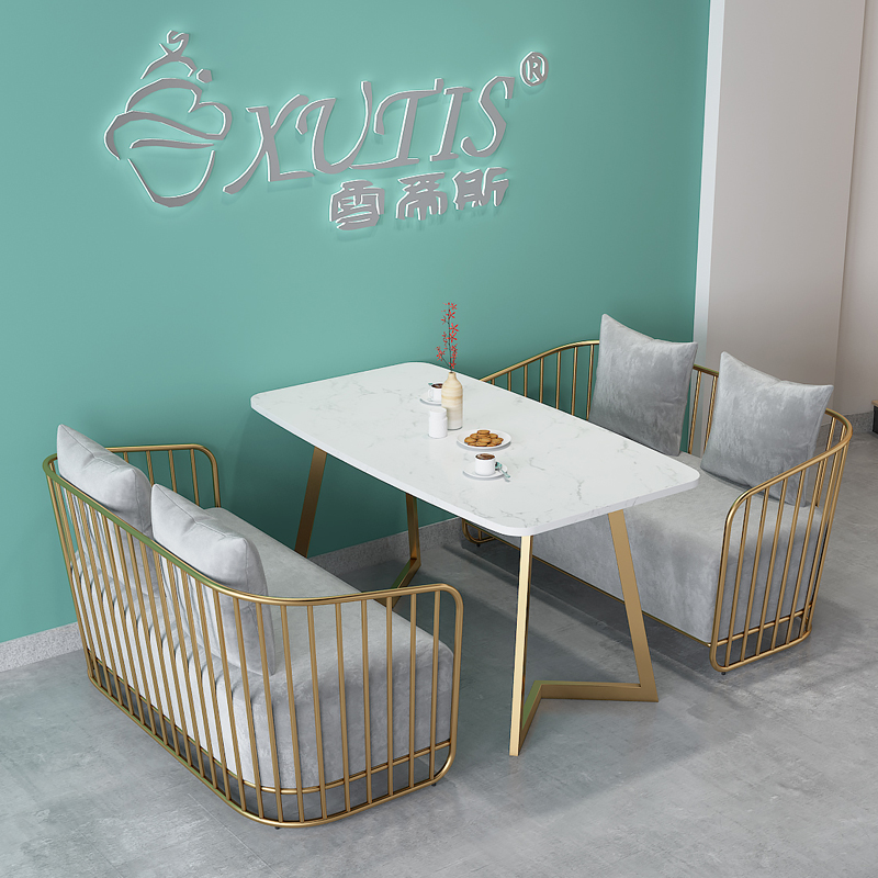 Nordic dessert milk tea shop card seat sofa net red cafe rest area reception negotiation sample house display center table and chair combination