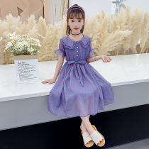 Girls' dress Summer dress 2023 New children's girl net red foreign gas Korean version of the snow spinning princess skirt