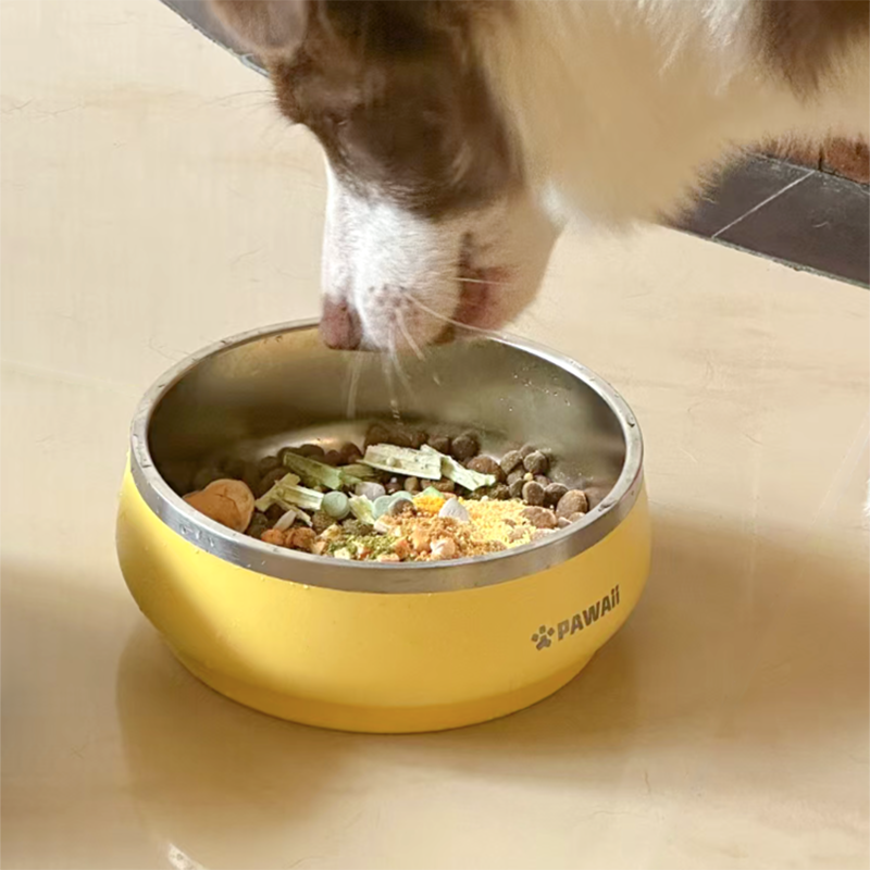 Yizhua Pawaii 犬用フードボウル 猫用ボウル ステンレススチール 転倒防止 滑り止め ライスボウル 大型・中型・小型犬用 飲用水ボウル 犬用ボウル