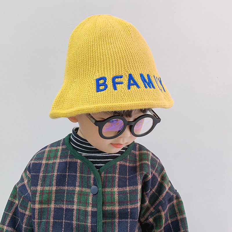 Children's hat autumn winter fisherman hat Han version boy knit wool cord hat thin trendy personality foreign style Fashion Basin Cap