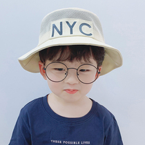 Childrens hat summer sunscreen boy fishermans hat Korean version of the tide thin mesh sun hat big hat brim handsome sun hat