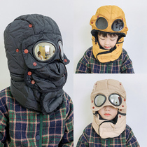 Children hat winter male and female child plus velvet ear cap baby autumn and winter style thickened warm windproof and anti-cold Lei Feng cap