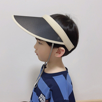 Children shading hat large hat peak male and female sun hat summer sun protection against UV rays baby kid with empty top hat tide