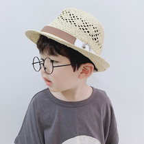 Boys straw hat beach sunscreen hat outing hat British handsome trend personality sunshade summer mesh breathable