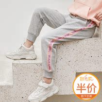 Girls sports pants cotton childrens casual pants spring and autumn big children loose pants pants wear girls long pants spring clothes