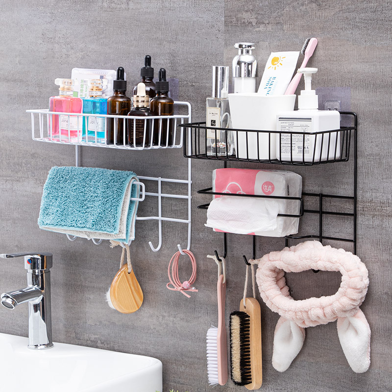 Bathroom rack free punching wall hanging toilet toilet shower gel toiletries triangle rack finishing storage rack