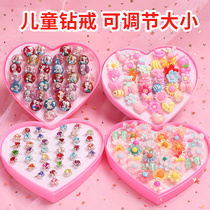 Childrens gem ring Female princess crown Cute cartoon ice and snow diamond jewelry products Girls toys little girl