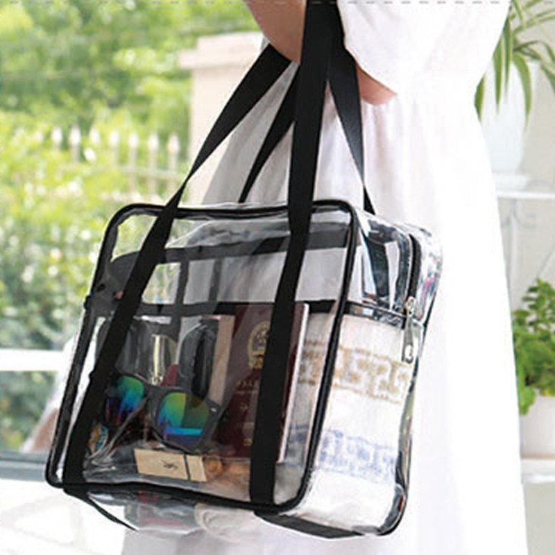 Korean version PVC transparent washing bag plastic Cosmetic Bath bathing Baths waterproof collecting bag Hand carrying swimming Fitness