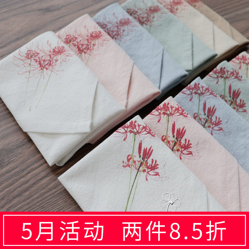 Lady handcuff pagour cotton handkerchief Chinese wind sweat sweat custom name custom name gift box