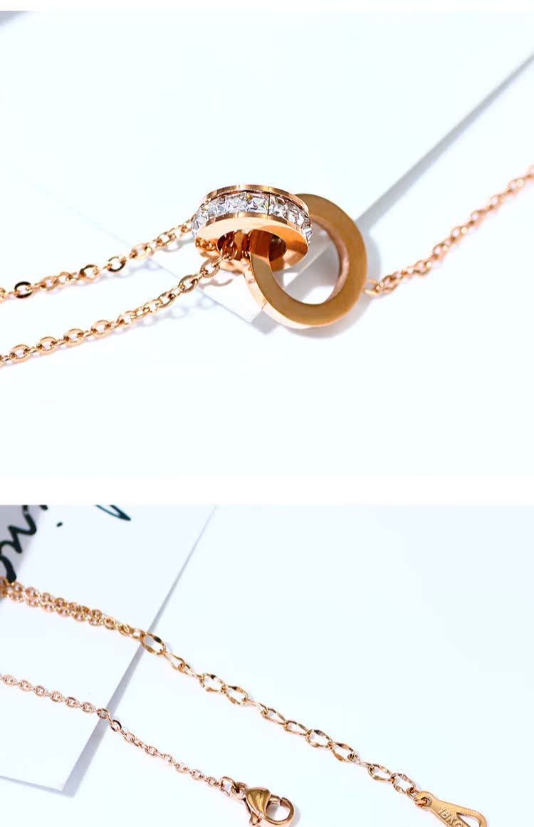 Vàng hồng đôi nhẫn titan thép vòng chân nữ không phai phiên bản Hàn Quốc của chuỗi mắt cá chân sinh viên gợi cảm đơn giản Trang sức chuỗi chân Sen vòng đeo chân nữ