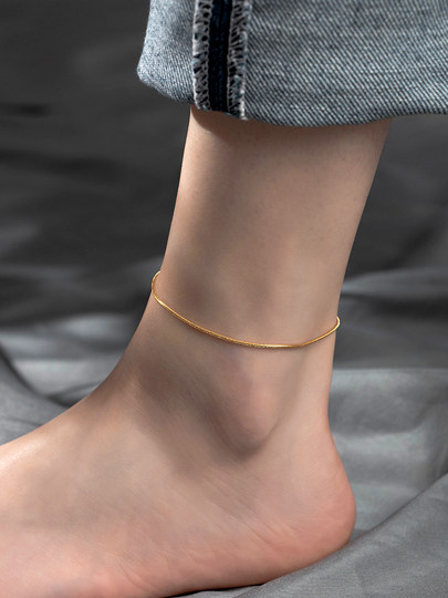 Snake Bone Anklet for Women 2024 New Trendy 18K Gold High-End Sexy Extended Titanium Steel Ankle Chain Non-Fading Foot Chain