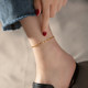 Lip chain anklet for women 2024 new trendy 18k gold hot style Internet celebrity high-end titanium steel rose gold ins does not fade