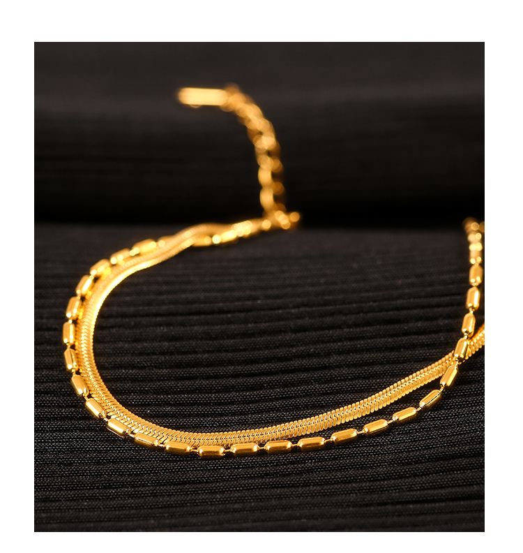 Titanium Steel Material Simple Style Solid Color Titanium Steel Snake Chain Bracelets In Bulk