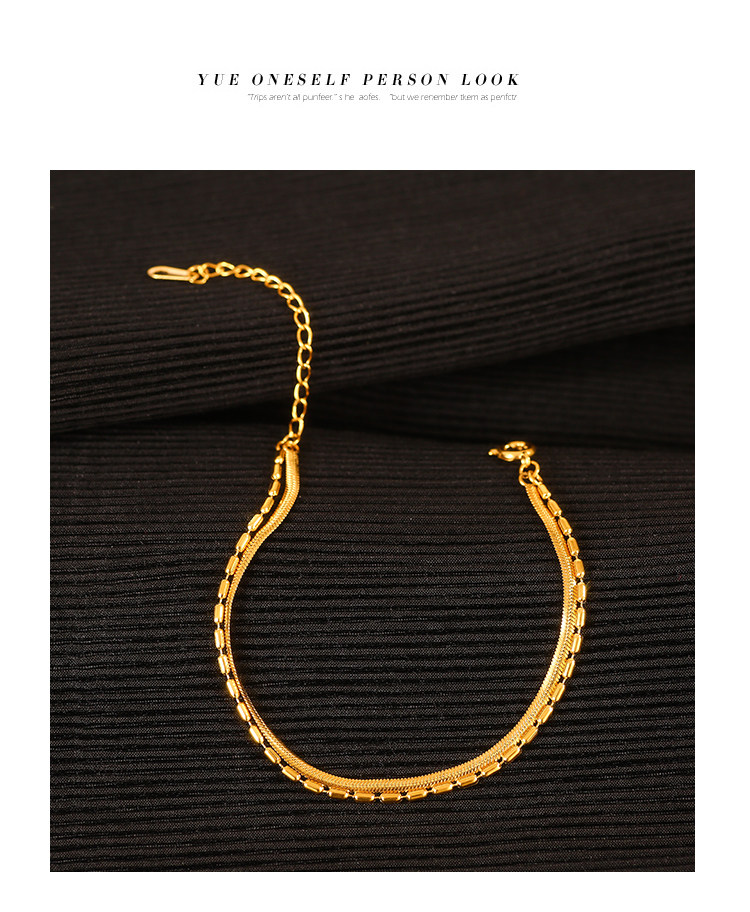 Daily Occasion Simple Style Solid Color Titanium Steel Snake Chain Bracelets In Bulk