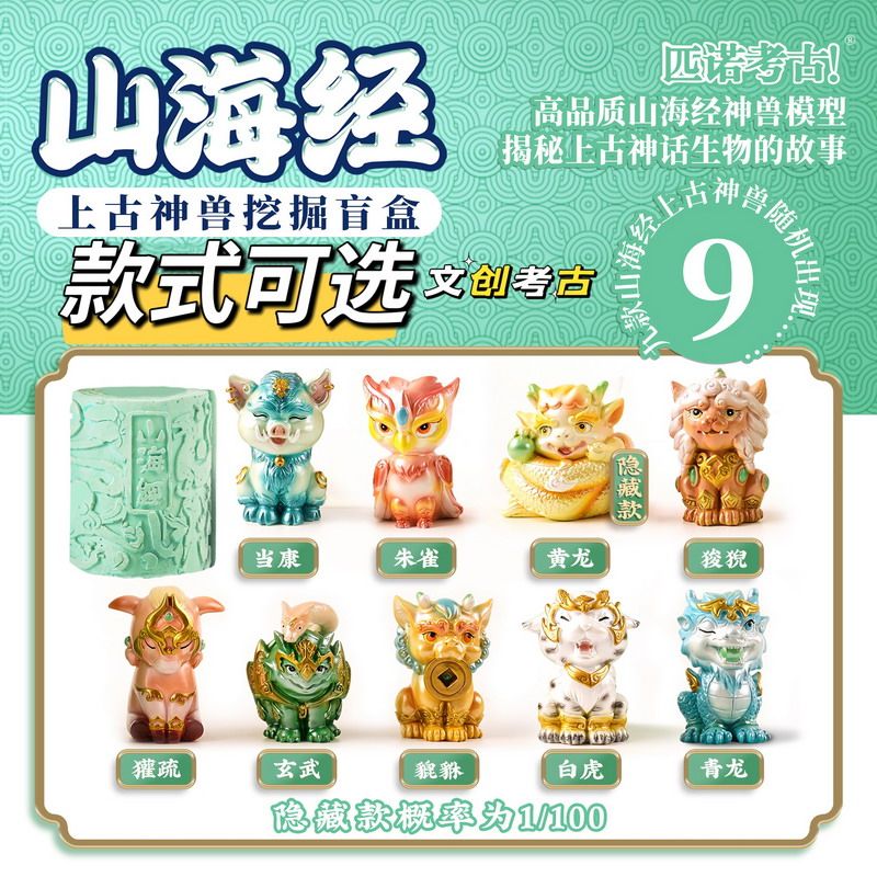 山海经盲盒挖出黄龙朱雀，24.80买到了国潮手办？！_潮玩盲盒_淘宝游戏网