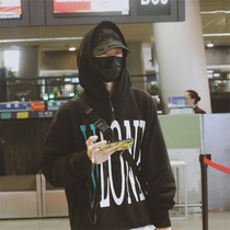 VLONE Shanghai limited Wang Yibo same sweatshirt hem damage hoodie loose couple jacket long sleeve