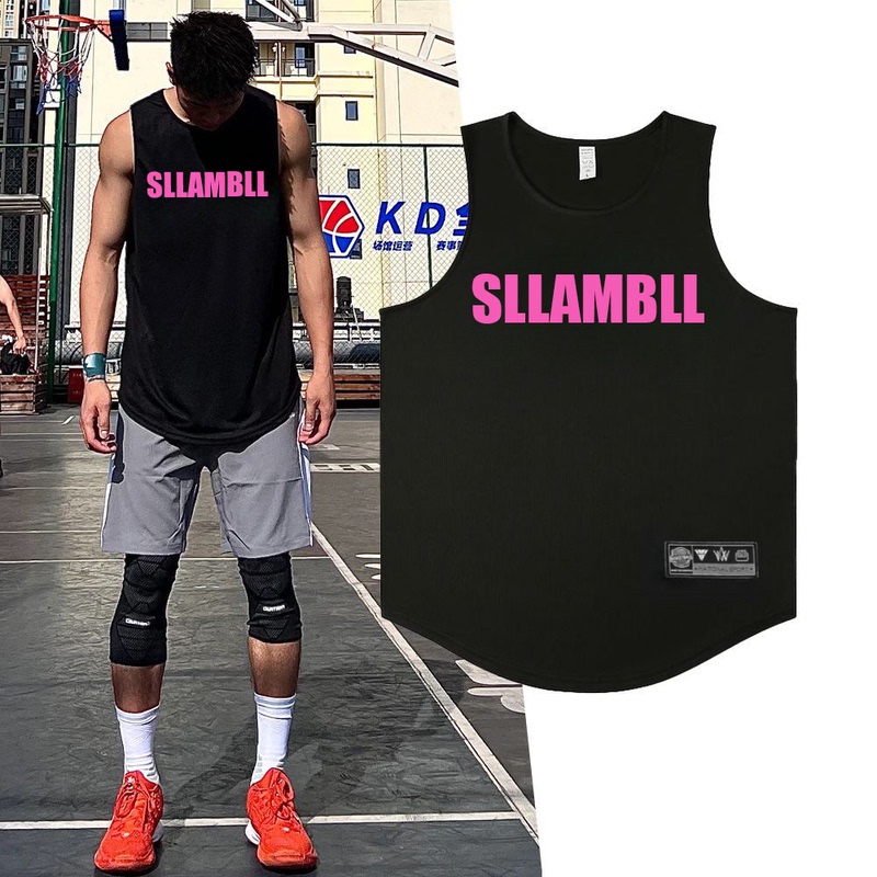Basketball Quick-Drying Mesh American-Style Training Fitness Vest for Shooting, Summer Loose Round Neck Breathable Moisture-Wicking Running Sleeveless