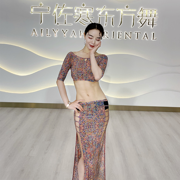 Zocchilling Dream Truffle Belly Dance Suit Summer New 2021 Round collar Red Blossom Rehearsal for Sexy Costume Sexy to Serve Fairy